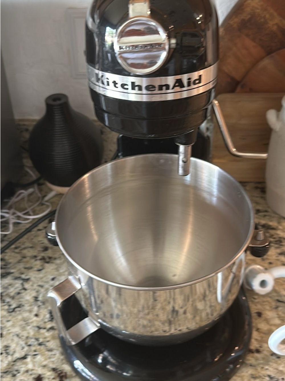 KitchenAid Black Stand Mixer with Stainless Steel Bowl